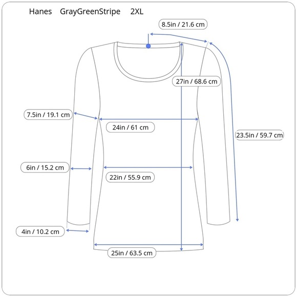 Hanes Green Gray Stripes Crew Neck Knit Long Sleeve Henley Top Plus Size XXL - Picture 12 of 13